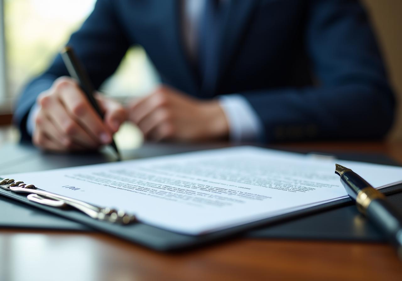 Consultazione legale professionale e firma di un contratto solido
